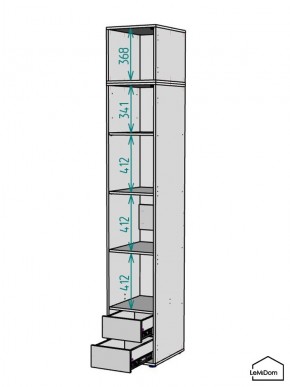 Шкаф с антресолью Linnea MHR-1A-4 2450х400х510 (ДВ-М 11.1.25) в Чебаркуле - chebarkul.ok-mebel.com | фото 3