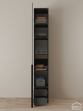 Шкаф с антресолью Linnea MHR-1A-4 2450х400х510 (Графит-М 11.1.25) в Чебаркуле - chebarkul.ok-mebel.com | фото 4