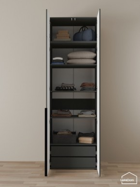 Шкаф с антресолью Linnea MHR-2A-3 2450х800х510 (Графит-М 11.1.25) в Чебаркуле - chebarkul.ok-mebel.com | фото 5