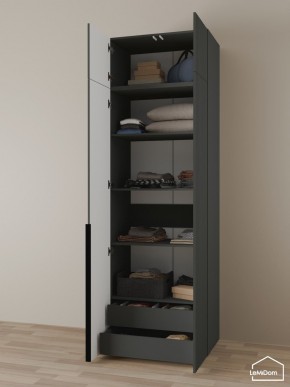 Шкаф с антресолью Linnea MHR-2A-3 2450х800х510 (Графит-М 11.1.25) в Чебаркуле - chebarkul.ok-mebel.com | фото 6