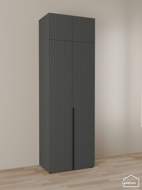 Шкаф с антресолью Linnea MHR-2A-4 2450х800х510 (Графит-М 11.1.25) в Чебаркуле - chebarkul.ok-mebel.com | фото