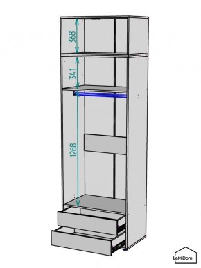 Шкаф с антресолью Linnea MHR-2POA-3 2450х800х510 (Белый-М 11.1.1) в Чебаркуле - chebarkul.ok-mebel.com | фото 3