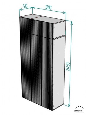 Шкаф с антресолью Linnea MHR-3POA-1 2450х1200х510 (Белый-М 11.1.2) в Чебаркуле - chebarkul.ok-mebel.com | фото 2