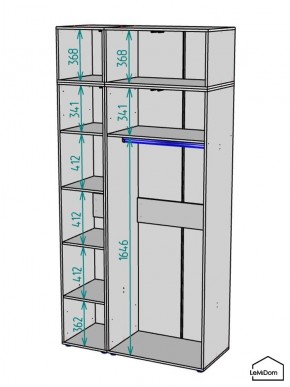 Шкаф с антресолью Linnea MHR-3POA-1 2450х1200х510 (Белый-М 11.1.2) в Чебаркуле - chebarkul.ok-mebel.com | фото 3