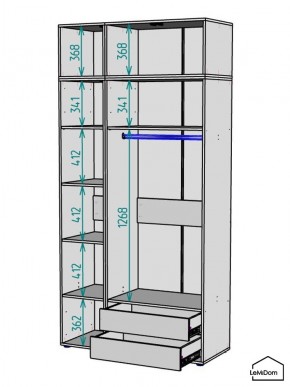 Шкаф с антресолью Linnea MHR-3POA-2 2450х1200х510 (Белый-М 11.1.2) в Чебаркуле - chebarkul.ok-mebel.com | фото 3