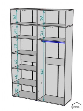 Шкаф с антресолью Linnea MHR-4A-1 2450х1600х510 (Белый-М 11.1.1) в Чебаркуле - chebarkul.ok-mebel.com | фото 3