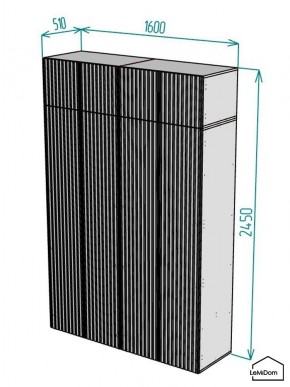 Шкаф с антресолью Linnea MHR-4POA-1 2450х1600х510 (Белый-М 11.1.2) в Чебаркуле - chebarkul.ok-mebel.com | фото 2