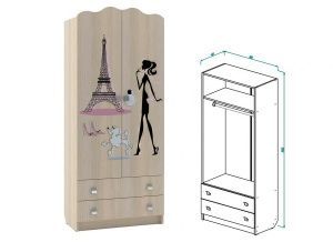 Шкаф для одежды с ящиками Париж в Чебаркуле - chebarkul.ok-mebel.com | фото 1