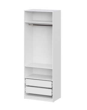 Шкаф ШК-5 + 2 полки + ящики (800) Белый текстурный в Чебаркуле - chebarkul.ok-mebel.com | фото 3