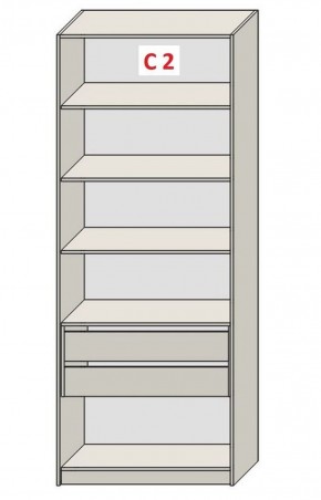 Шкаф СТАНДАРТ С1 без ящика серия "ГЕСТИЯ" (Светло-серый/Дуб Небраска натуральный) 800*520*2300 в Чебаркуле - chebarkul.ok-mebel.com | фото 6