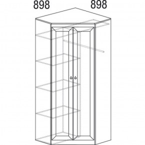 Шкаф угловой №606 Инна (угол 898*898) Денвер темный в Чебаркуле - chebarkul.ok-mebel.com | фото 3