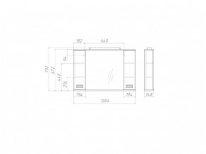 Шкаф-зеркало Cube 100 Эл. Домино (DC5013HZ) в Чебаркуле - chebarkul.ok-mebel.com | фото 2