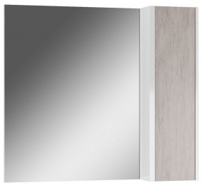 Шкаф-зеркало Uno 80 Дуб серый левый/правый Домино (DU1504HZ) в Чебаркуле - chebarkul.ok-mebel.com | фото
