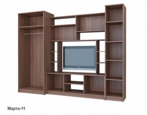 Стенка Марта 11 (Ясень темный/светлый) в Чебаркуле - chebarkul.ok-mebel.com | фото 3