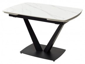 Стол ALATRI 120 MATT WHITE MARBLE SOLID CERAMIC / BLACK, ®DISAUR в Чебаркуле - chebarkul.ok-mebel.com | фото 2