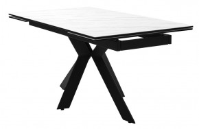 Стол BELLUNO 160 MARBLES KL-99 Белый мрамор матовый, итальянская керамика/ черный каркас, ®DISAUR в Чебаркуле - chebarkul.ok-mebel.com | фото 2