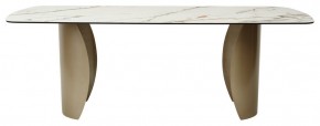 Стол BRONTE 220 KL-188 Контрастный мрамор матовый, итальянская керамика/ Шампань, ®DISAUR в Чебаркуле - chebarkul.ok-mebel.com | фото 2