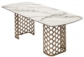 Стол CHIAVARI 220 KL-188 Контрастный мрамор матовый, итальянская керамика / Шампань, ®DISAUR в Чебаркуле - chebarkul.ok-mebel.com | фото 7