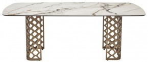 Стол CHIAVARI 220 KL-188 Контрастный мрамор матовый, итальянская керамика / Шампань, ®DISAUR в Чебаркуле - chebarkul.ok-mebel.com | фото 8