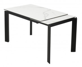 Стол CORNER 120 HIGH GLOSS STATUARIO керамика, стекло/ черный каркас, ®DISAUR в Чебаркуле - chebarkul.ok-mebel.com | фото 3