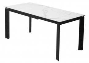 Стол CORNER 120 HIGH GLOSS STATUARIO керамика, стекло/ черный каркас, ®DISAUR в Чебаркуле - chebarkul.ok-mebel.com | фото 5