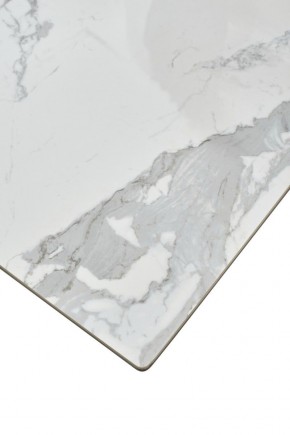 Стол CREMONA 140 HIGH GLOSS STATUARIO Белый мрамор глянцевый, керамика/ белый каркас, ®DISAUR в Чебаркуле - chebarkul.ok-mebel.com | фото 6