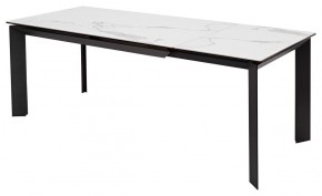 Стол CREMONA 140 HIGH GLOSS STATUARIO Белый мрамор глянцевый, керамика/ черный каркас, ®DISAUR в Чебаркуле - chebarkul.ok-mebel.com | фото 2