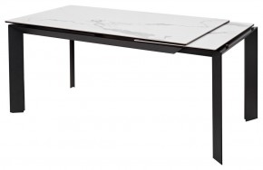 Стол CREMONA 140 HIGH GLOSS STATUARIO Белый мрамор глянцевый, керамика/ черный каркас, ®DISAUR в Чебаркуле - chebarkul.ok-mebel.com | фото 3