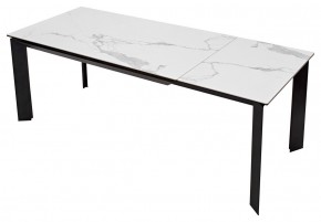 Стол CREMONA 140 HIGH GLOSS STATUARIO Белый мрамор глянцевый, керамика/ черный каркас, ®DISAUR в Чебаркуле - chebarkul.ok-mebel.com | фото 8
