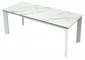 Стол CREMONA 160 KL-188 Контрастный мрамор / белый каркас, ®DISAUR в Чебаркуле - chebarkul.ok-mebel.com | фото 2