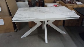 Стол Кентукки 3 140 БЕЛЫЙ МРАМОР, стекло / БЕЛЫЙ, М-City в Чебаркуле - chebarkul.ok-mebel.com | фото 2