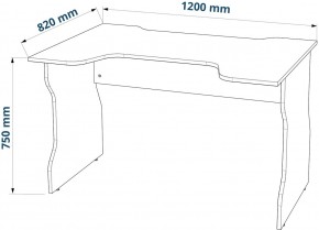 Стол компьютерный ВАРДИГ K1 120x82, антрацит/лайм в Чебаркуле - chebarkul.ok-mebel.com | фото 3