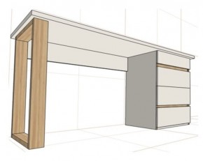 Стол письменный с тумбой 4 ящика (1450) в Чебаркуле - chebarkul.ok-mebel.com | фото 2