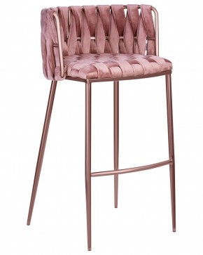 Стул барный DOBRIN EMMA ROSE GOLD, розовый велюр (VF-10) в Чебаркуле - chebarkul.ok-mebel.com | фото