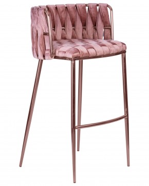 Стул барный DOBRIN EMMA ROSE GOLD, розовый велюр (VF-10) в Чебаркуле - chebarkul.ok-mebel.com | фото 2