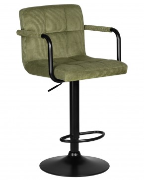 Стул барный DOBRIN KRUGER ARM BLACK, зеленый вельвет (LAR-E2041-7) в Чебаркуле - chebarkul.ok-mebel.com | фото