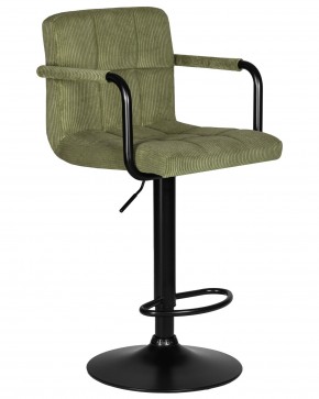 Стул барный DOBRIN KRUGER ARM BLACK, зеленый вельвет (LAR-E2041-7) в Чебаркуле - chebarkul.ok-mebel.com | фото 2