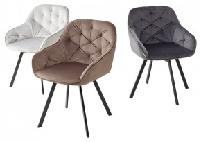Стул GALE 360 град. поворот. BLUVEL-03 LIGHT GREY, велюр/ черный каркас, М-City в Чебаркуле - chebarkul.ok-mebel.com | фото 2