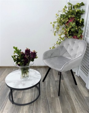 Стул GALE 360 град. поворот. BLUVEL-03 LIGHT GREY, велюр/ черный каркас, М-City в Чебаркуле - chebarkul.ok-mebel.com | фото 6