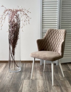 Стул HERMAN 360 град. ЛАТТЕ #25, велюр / белый каркас М-City в Чебаркуле - chebarkul.ok-mebel.com | фото 2