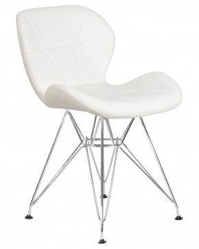 Стул обеденный DOBRIN BUTTERFLY CHROME, ножки хром, цвет белый в Чебаркуле - chebarkul.ok-mebel.com | фото 2