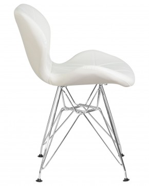 Стул обеденный DOBRIN BUTTERFLY CHROME, ножки хром, цвет белый в Чебаркуле - chebarkul.ok-mebel.com | фото 3