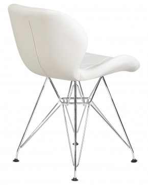 Стул обеденный DOBRIN BUTTERFLY CHROME, ножки хром, цвет белый в Чебаркуле - chebarkul.ok-mebel.com | фото 4