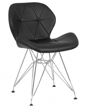Стул обеденный DOBRIN BUTTERFLY CHROME, ножки хром, цвет чёрный в Чебаркуле - chebarkul.ok-mebel.com | фото