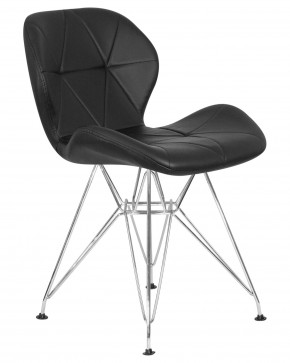 Стул обеденный DOBRIN BUTTERFLY CHROME, ножки хром, цвет чёрный в Чебаркуле - chebarkul.ok-mebel.com | фото 2