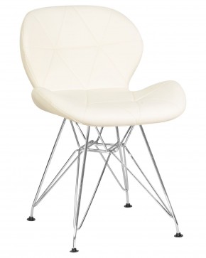 Стул обеденный DOBRIN BUTTERFLY CHROME, ножки хром, цвет кремовый в Чебаркуле - chebarkul.ok-mebel.com | фото