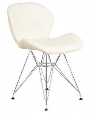 Стул обеденный DOBRIN BUTTERFLY CHROME, ножки хром, цвет кремовый в Чебаркуле - chebarkul.ok-mebel.com | фото 2
