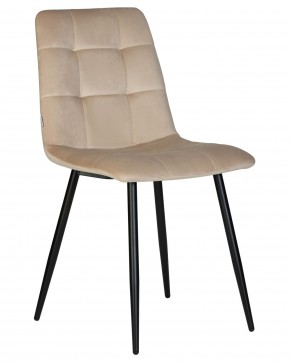 Стул обеденный DOBRIN CHILLY, Бежевый Holland 07, основание черный в Чебаркуле - chebarkul.ok-mebel.com | фото