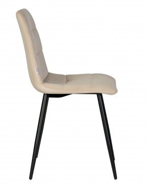 Стул обеденный DOBRIN CHILLY, Бежевый Holland 07, основание черный в Чебаркуле - chebarkul.ok-mebel.com | фото 4
