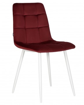 Стул обеденный DOBRIN CHILLY, Бордовый Holland 47, основание белое в Чебаркуле - chebarkul.ok-mebel.com | фото